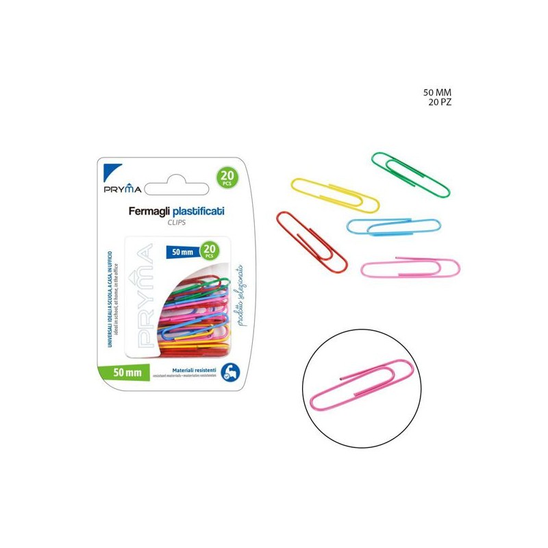 PRYMA FERMAGLI PLASTIFICATI COLOR 50MM 2