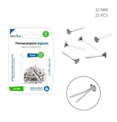 PRYMA FERMACAMPIONI 32MM 25PZ ARGENTO BL