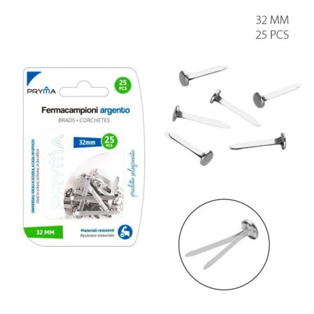 PRYMA FERMACAMPIONI 32MM 25PZ ARGENTO BL