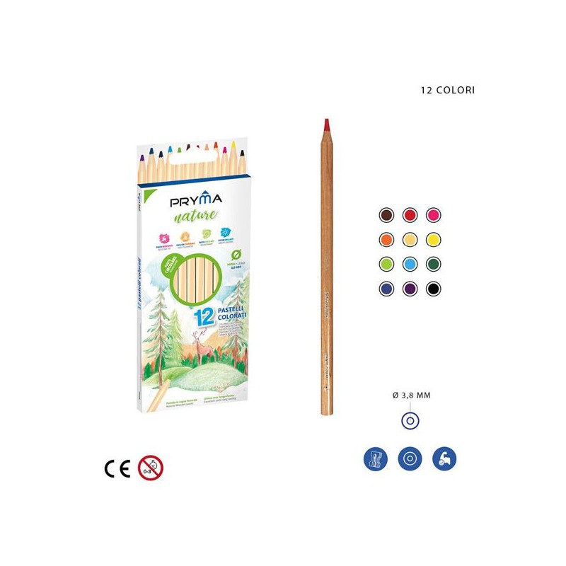 PRYMA PASTELLI LEGNO NATURE 12PZ BL.
