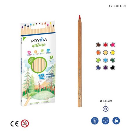 PRYMA PASTELLI LEGNO NATURE 12PZ BL.