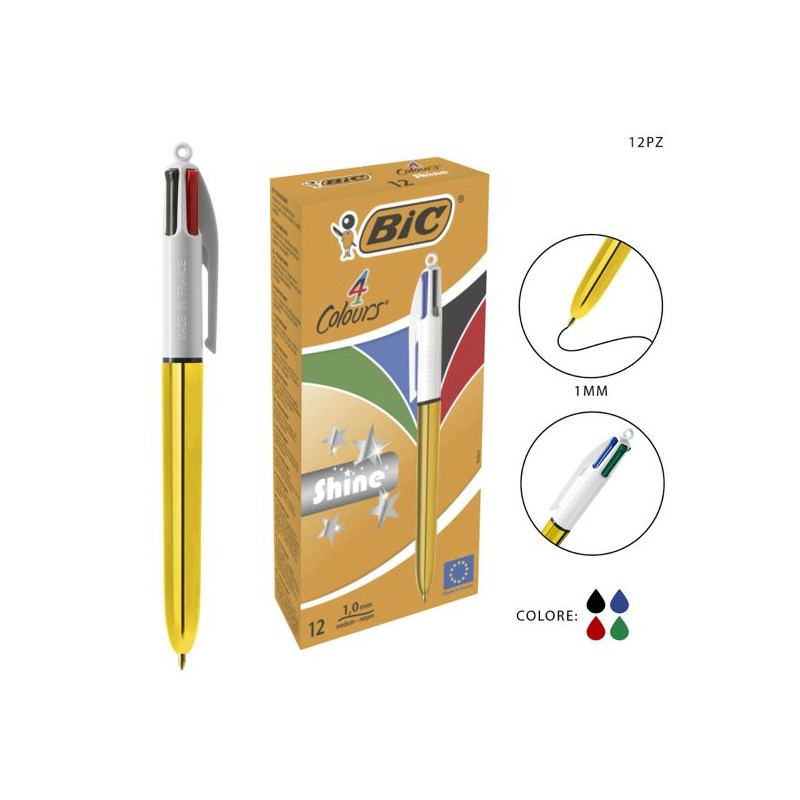 BIC PENNA SFERA 4 COLOURS SHINE 1MM FUSTO