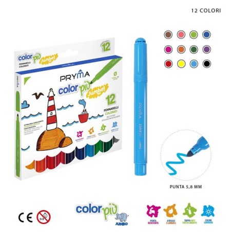 PRYMA PENNARELLI COLORPIU JUMBO 12PZ BL.