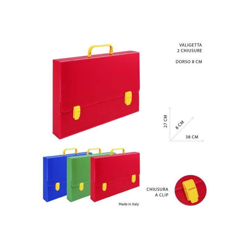 PRYMA VALIGETTA CON MANIGLIA 27X38X8CM 2 CHIUSURE