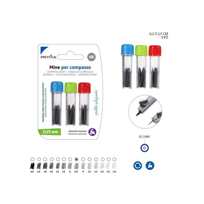 PRYMA MINE RICAMBIO COMPASSO HB 2X25MM 9