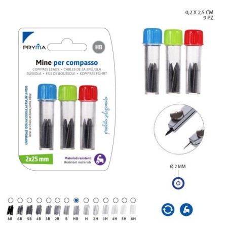 PRYMA MINE RICAMBIO COMPASSO HB 2X25MM 9