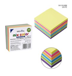 PRYMA STICK NOTES 50X50MM 250FF MIX FLUO