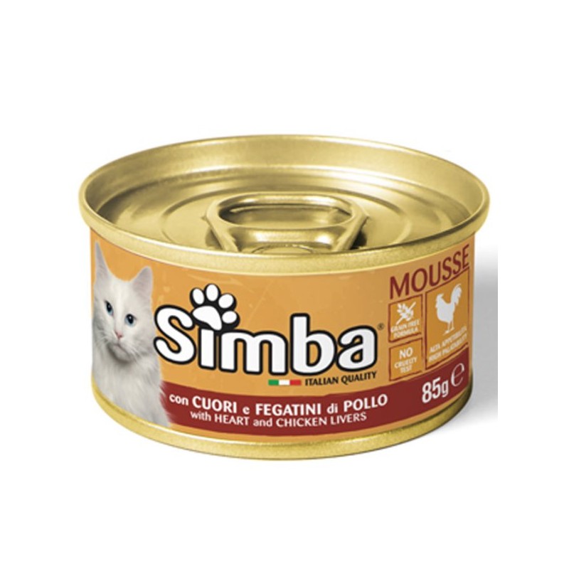 SIMBA LATTINA GATTO CUORE&FEGATINI DI POLLO 85GR