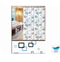 TENDA DOCCIA PEVA QUADRATI BLU 120X200CM