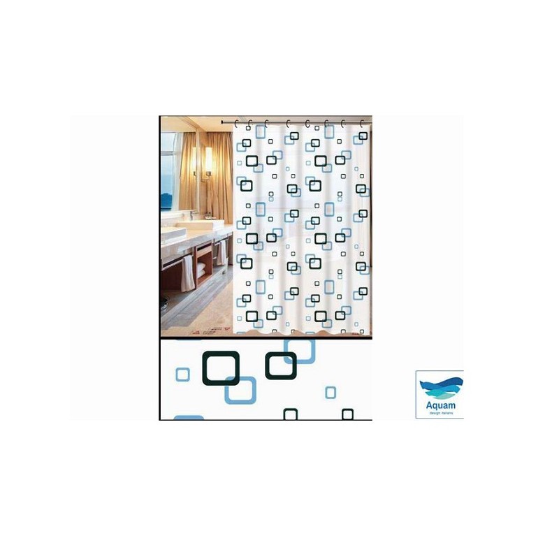 TENDA DOCCIA PEVA QUADRATI BLU 240X200CM
