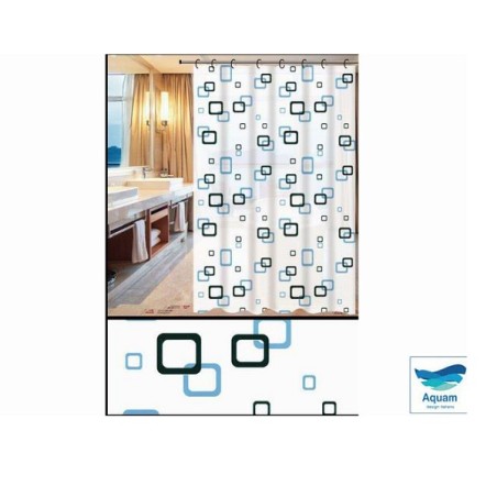 TENDA DOCCIA PEVA QUADRATI BLU 240X200CM