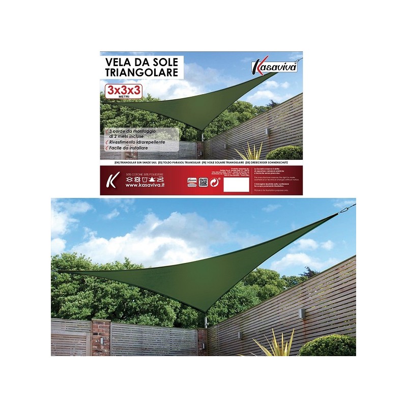 VELA OMBREGGIANTE TRIANGOLARE 3X3X3MT
