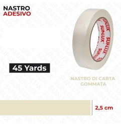 SUNLUX NASTRO ADESIVO CARTA GOMMATA 2.5CMX45YARDS