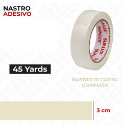 SUNLUX NASTRO ADESIVO CARTA GOMMATA 3CMX45YARDS