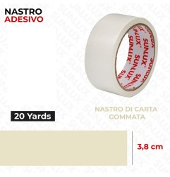 SUNLUX NASTRO ADESIVO CARTA GOMMATA 3,8CMX20YARDS