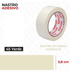 SUNLUX NASTRO ADESIVO CARTA GOMMATA 3,8CMX45YARDS