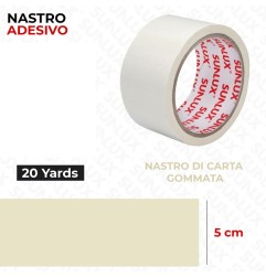 SUNLUX NASTRO ADESIVO CARTA GOMMATA 5CMX20YARDS