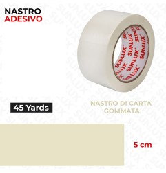 SUNLUX NASTRO ADESIVO CARTA GOMMATA 5CMX45YARDS