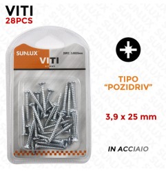 VITI IN ACCIAIO "POZIDRIV" 3,9X25MM 28PZ