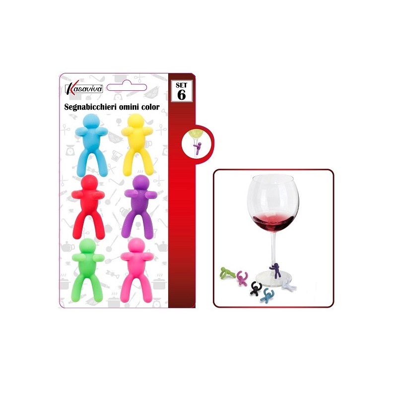 SEGNABICCHIERI OMINI COLOR IN SILICONE 6PZ