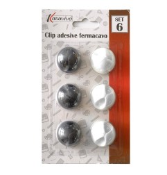 SET 6 CLIP ADESIVE FERMACAVO ASS.