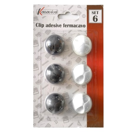 SET 6 CLIP ADESIVE FERMACAVO ASS.