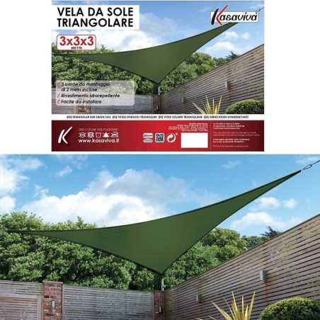 VELA OMBREGGIANTE TRIANGOLARE 3X3X3MT