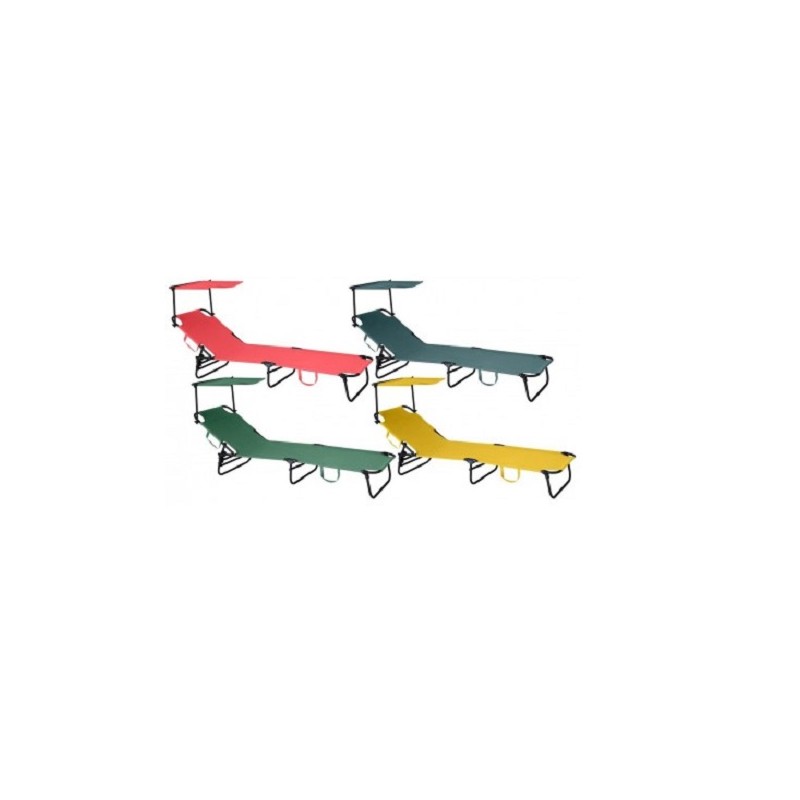 LETTINO METALLO CON PARASOLE 188X55X24CM