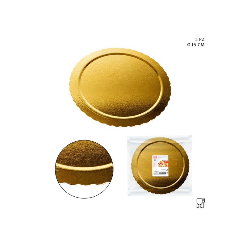 DC CASA SOTTOTORTA ROTONDO ORO 16 CM 2PZ