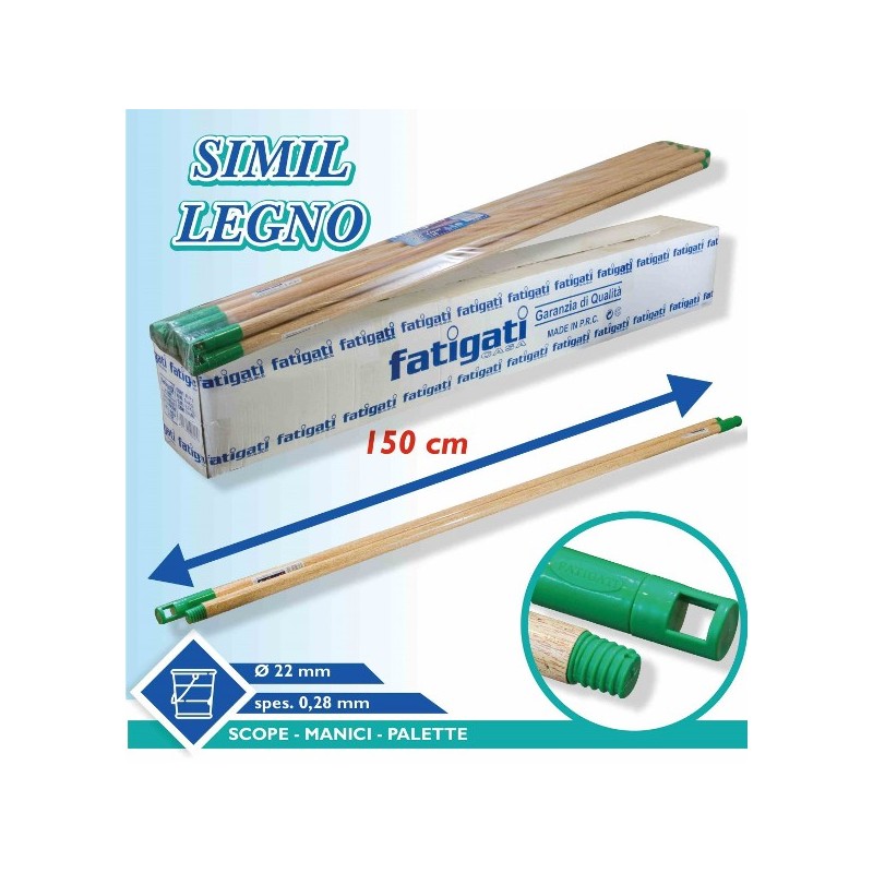 MANICO METALLO 150CM.SIMIL LEGNO