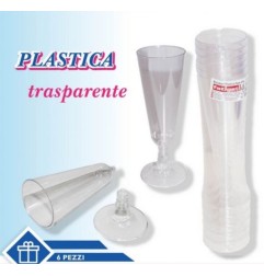 BICCHIERI PLAST.FLUTE 6 PZ TRASPARE