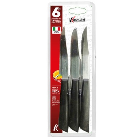 COLTELLI SET6 BISTECCA NERO CM.11