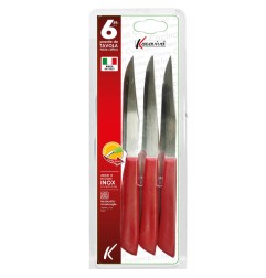 COLTELLI SET6 BISTECCA ROSSO CM.11