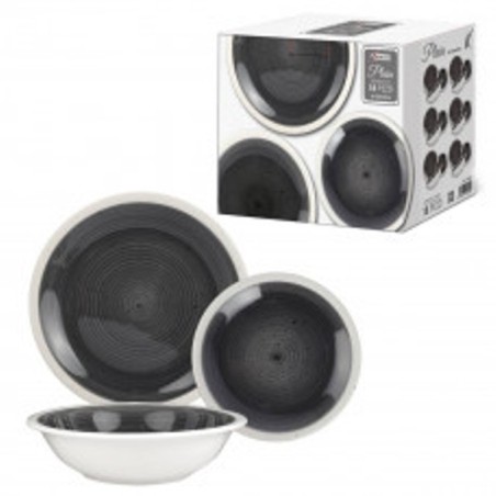 PLAIN SERVIZIO PIATTI 18 PZ NERO