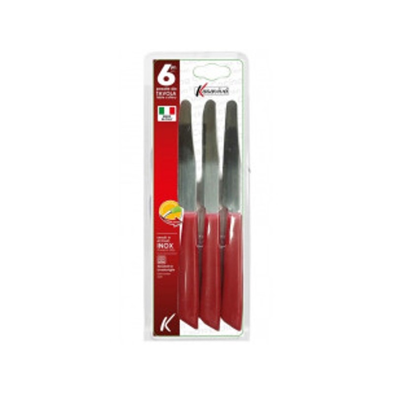 COLTELLI SET6 TAVOLA ROSSO CM.11