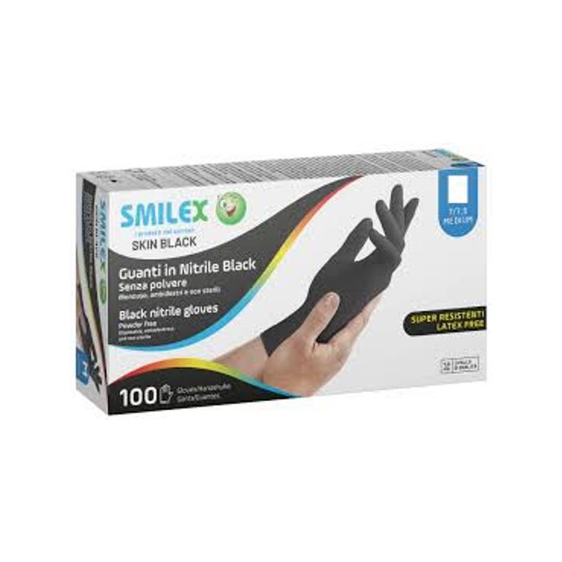 SMILEX GUANTI NITRILE NERI L.P