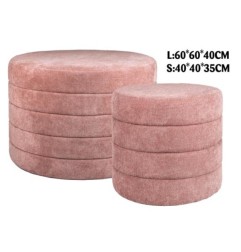 S/2 POUF BILBAO CINIGLIA ROSA ANTICO