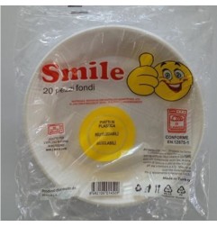 PIATTI FONDI SMILE 15PZ RIUTILIZZABILI