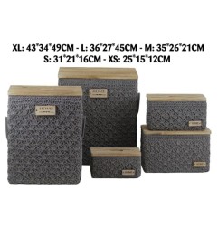 CONTENITORE RETTANGOLARE NATURE GREY FABRIC XS