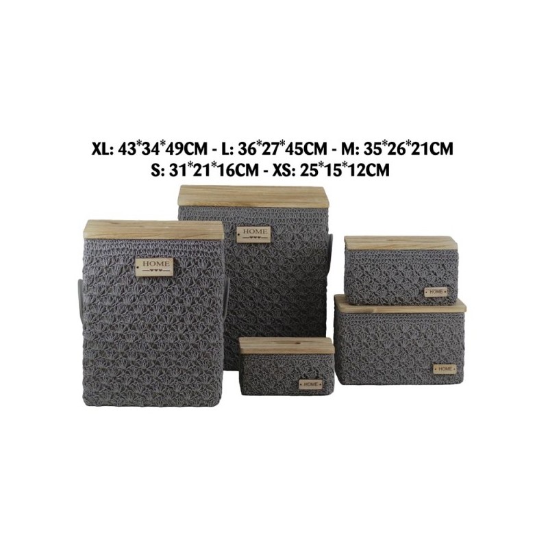 CONTENITORE RETTANGOLARE NATURE GREY FABRIC XS