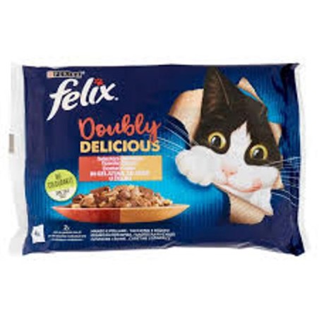 PURINA FELIX DOUBLY DELICIUS 4X85GR MANZ/TAC