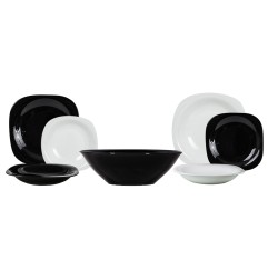 SERVIZIO PIATTI CARINE 19 PZ BIANCO E NERO