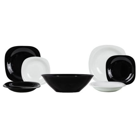 SERVIZIO PIATTI CARINE 19 PZ BIANCO E NERO