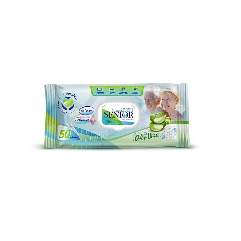 SALVIETTE SENIOR 50PZ CON ALOE VERA IM