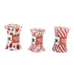 NASTRO NATALIZIO 12CMX1.8MT BIA/ROSSO 3A