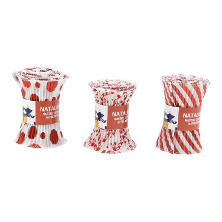 NASTRO NATALIZIO 12CMX1.8MT BIA/ROSSO 3A