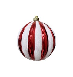 SFERA 15CM LUCIDA A SPICCHI BIANCO/ROSSO