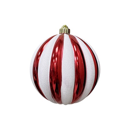 SFERA 15CM LUCIDA A SPICCHI BIANCO/ROSSO