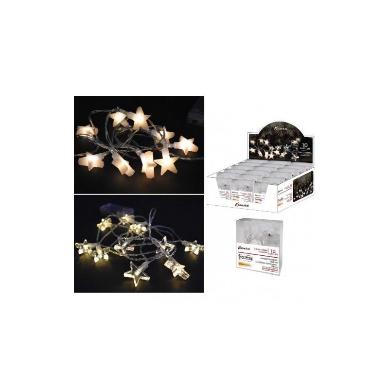 FILO STELLA 10 LED BIANCO A BATTERI A