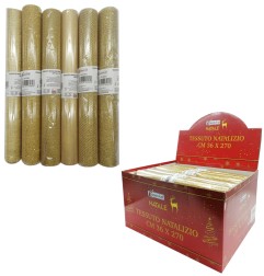 TESSUTO NATALIZIO ORO ROTOLO CM.36X 270